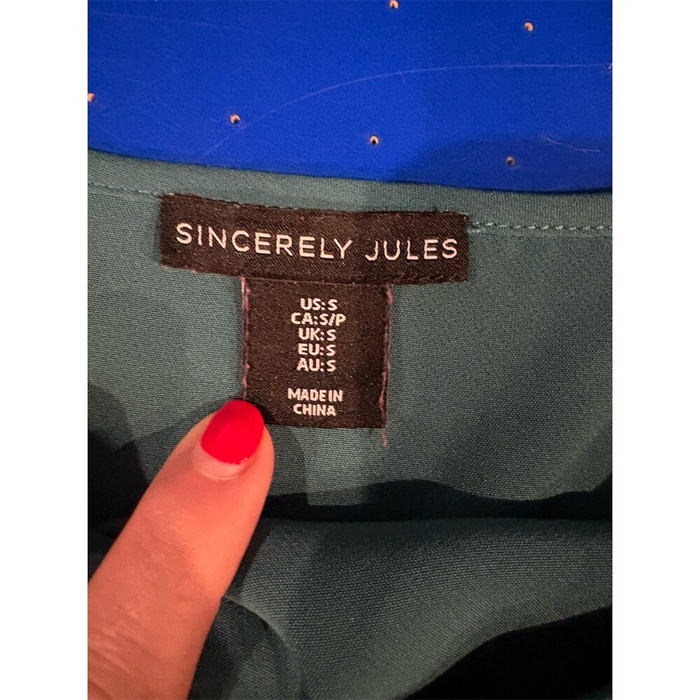 Sincerely Jules Tank Top Womens Size S Green Cropped Square Neck Side Zip - Picture 6 of 8